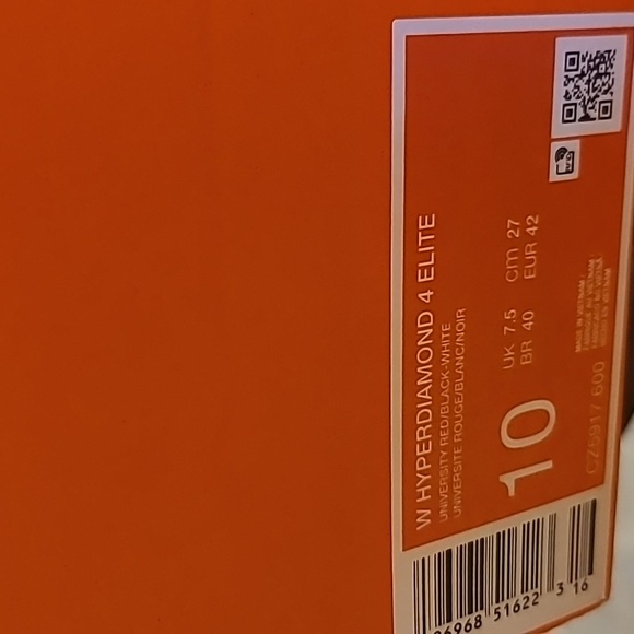 Nike Hyperdiamond 4 Elite Low Metal Softball Cleats Size 10 - Picture 4 of 5